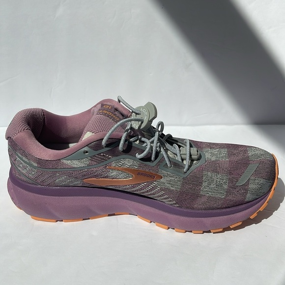 Brooks Women's Ghost 12 Purple Gray Plaid Sneakers 7 - Picture 9 of 11